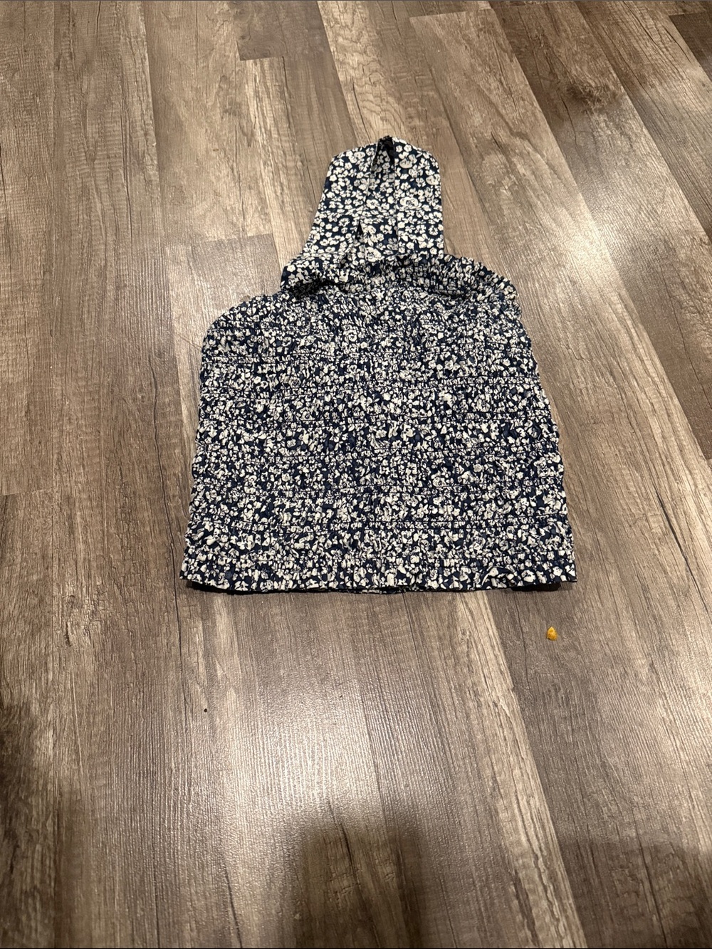 The Normal Brand Navy and White Floral Hooded Top